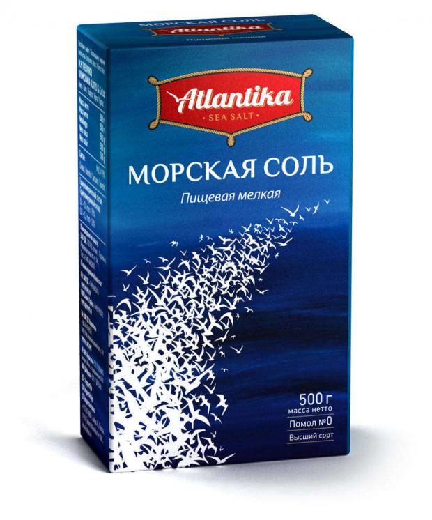 Соль пищевая Atlantika морская, 500 г соль морская пищевая atlantika крупная 500 г