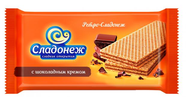 Вафли Сладонеж Ретро с шоколадным кремом, 65 г