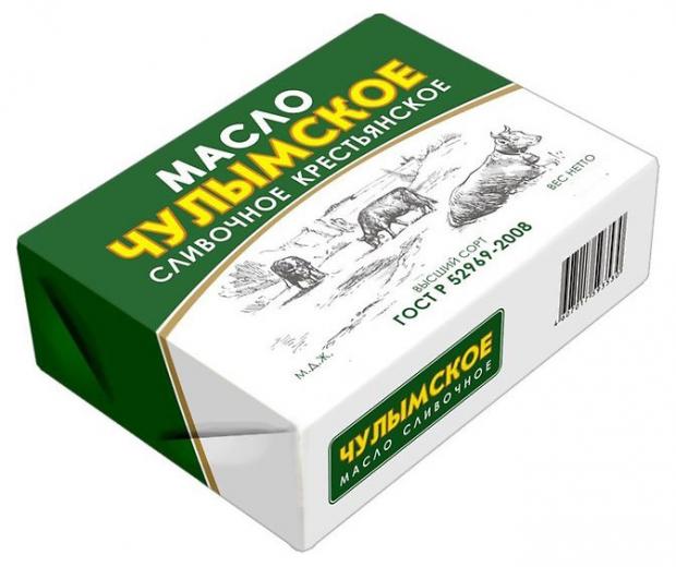 Масло сливочное Чулымское 65% БЗМЖ, 170 г