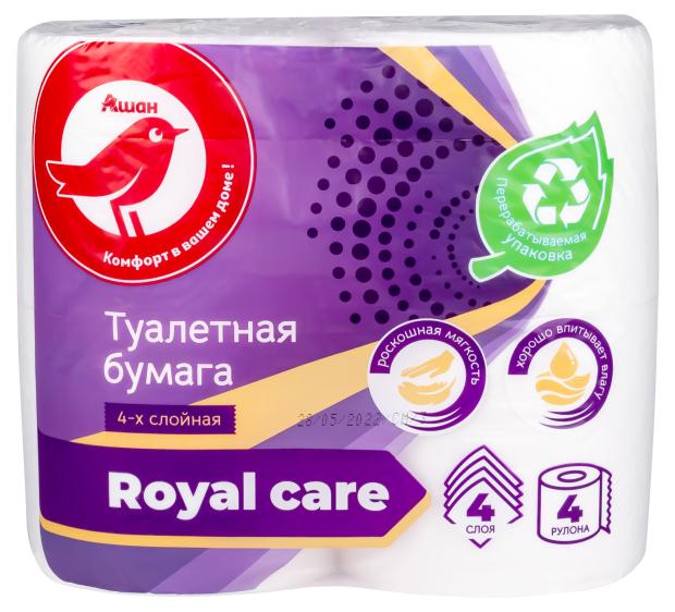 Туалетная бумага АШАН Красная птица 4 слоя, 4 рулона