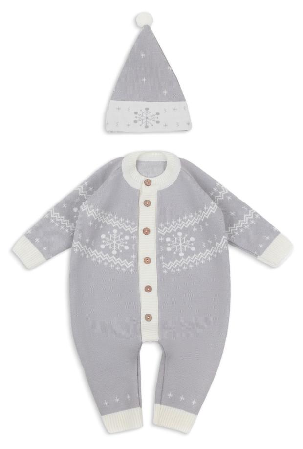 

Комбинезон детский Amarobaby вязаный Christmas серый