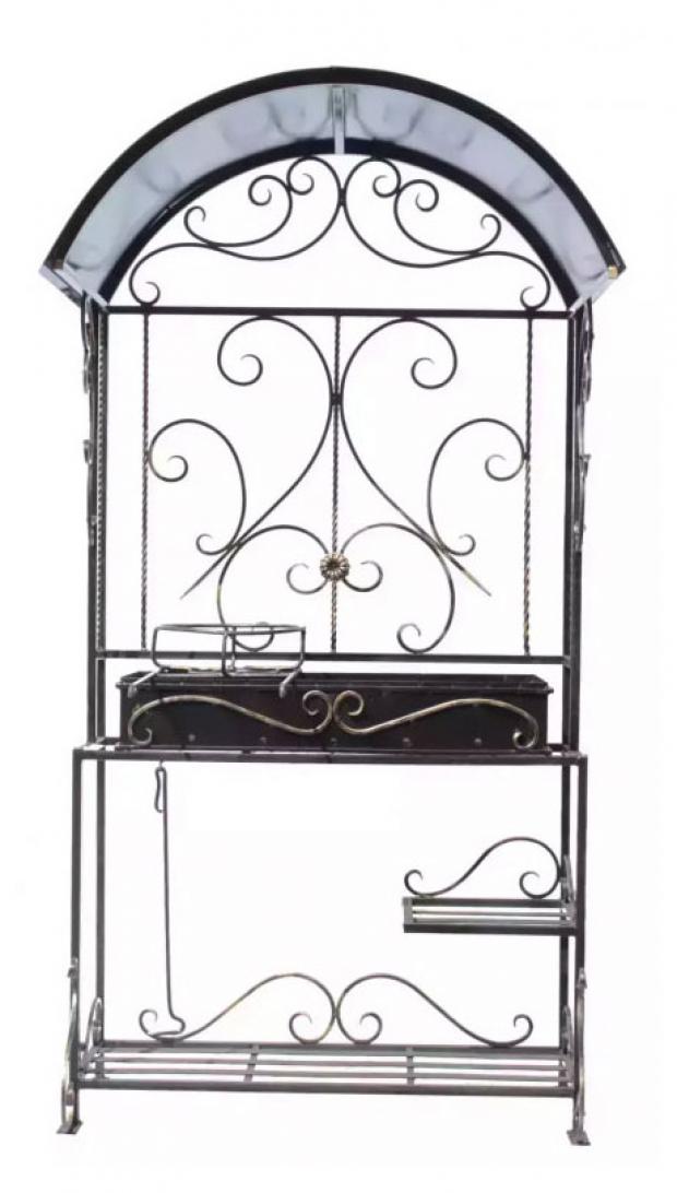 

Мангал АСК-38 Барокко с крышей, 110х80х201 см