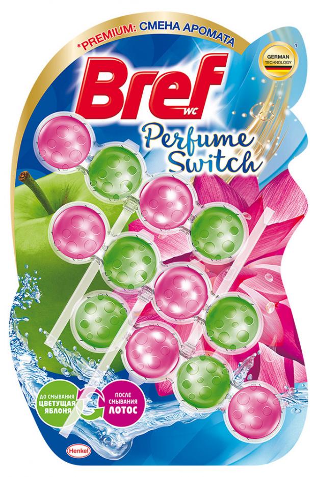 

Туалетный блок подвесной Bref Perfume Switch яблоко лотос, 3x50 г