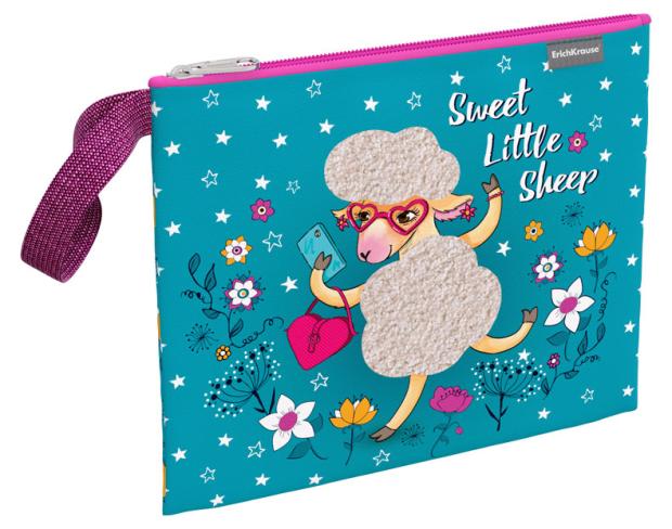 

Папка текстильная на молнии ErichKrause Flower Sheep, A5+