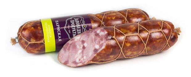 

Колбаса полукопченая Заповедные продукты Пармская (0,2-0,7 кг), 1 упаковка ~ 0,4 кг
