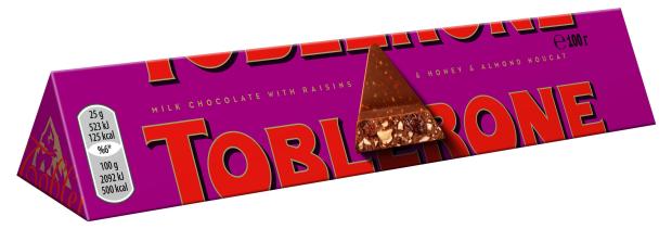 

Шоколад молочный Toblerone с изюмом и медово-миндальной нугой 10%, 100 г