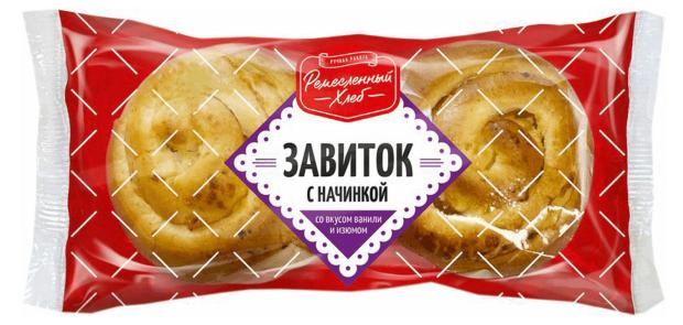 Завиток Ремесленный хлеб со вкусом ванили и изюма, 120 г