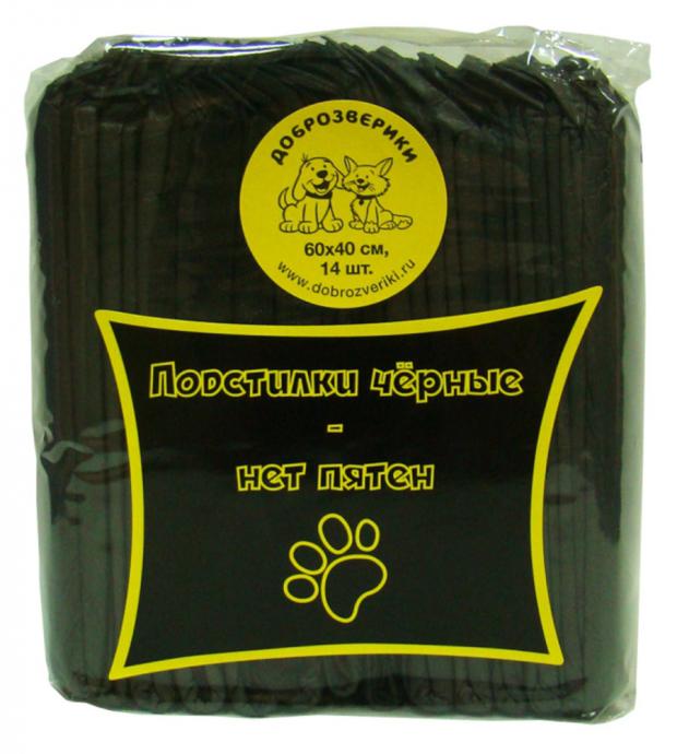 Пеленки для животных Доброзверики одноразовые 60х40 см, 14 шт