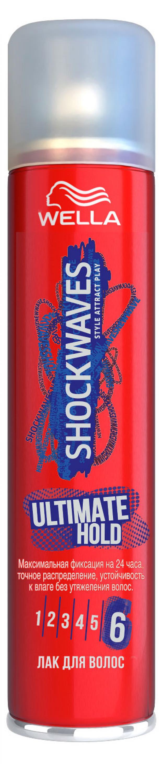 

Лак для волос Wella Shockwaves Максимальной фиксации на 24 часа, 400 мл