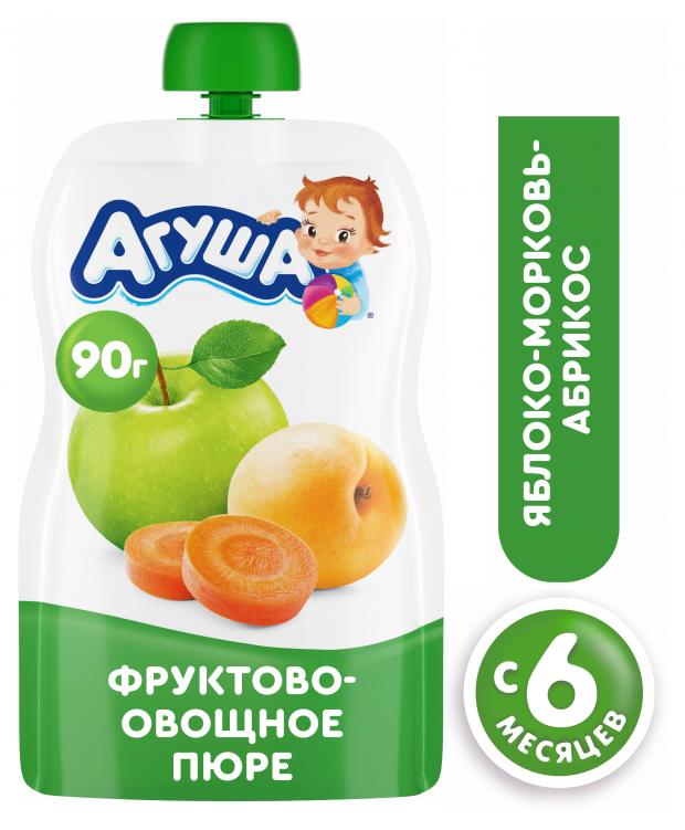 

Пюре Агуша фруктово-овощное яблоко-морковь-абрикос с 6 мес., 90 г