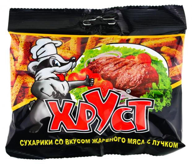 Сухарики Хруст жареное мясо с луком, 100 г