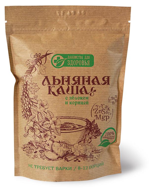 Каша льняная Лакомства для здоровья яблоко и корица, 400 г