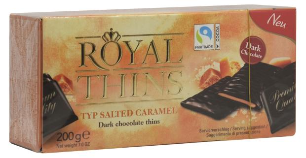 Шоколад Halloren Royal Thins карамель и соль, 200 г
