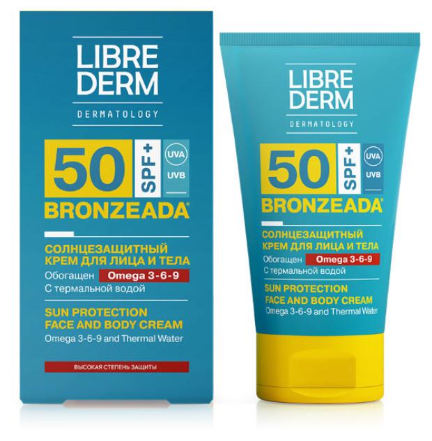 Крем солнцезащитный Librederm Bronzeada SPF50 с Омега 3-6-9 и термальной водой, 150 мл