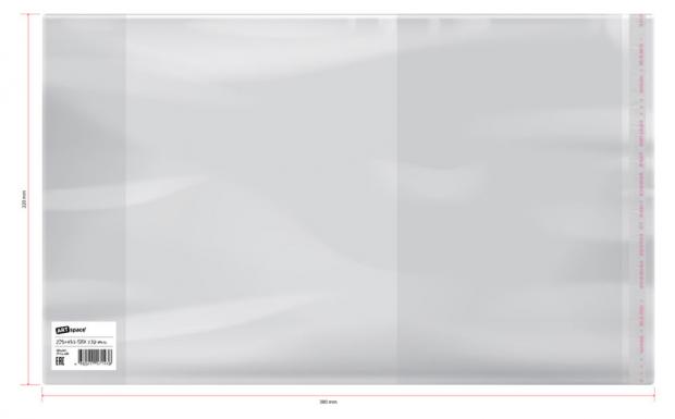 Обложка для рабочих тетрадей ArtSpace универсальная с липким слоем 220x380 мм, 1 шт