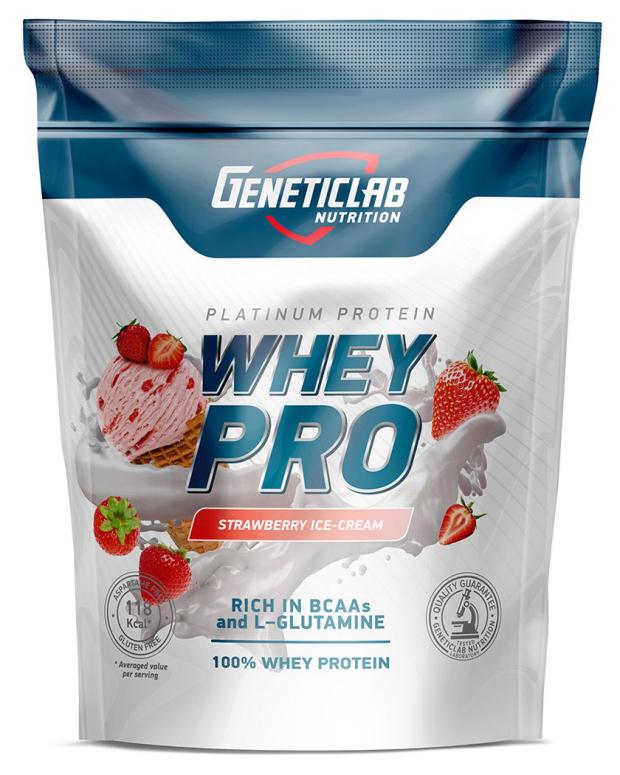 Протеин Geneticlab Whey Pro Клубника со сливками, 1 кг