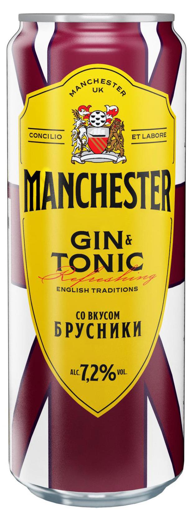 Джин-тоник Manchester брусника 7,2%, 450 мл