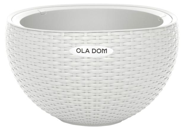 

Кашпо OLA DOM Rattan Белый, d 34 см