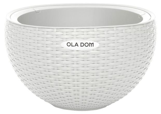 цена Кашпо OLA DOM Rattan Белый, d 34 см