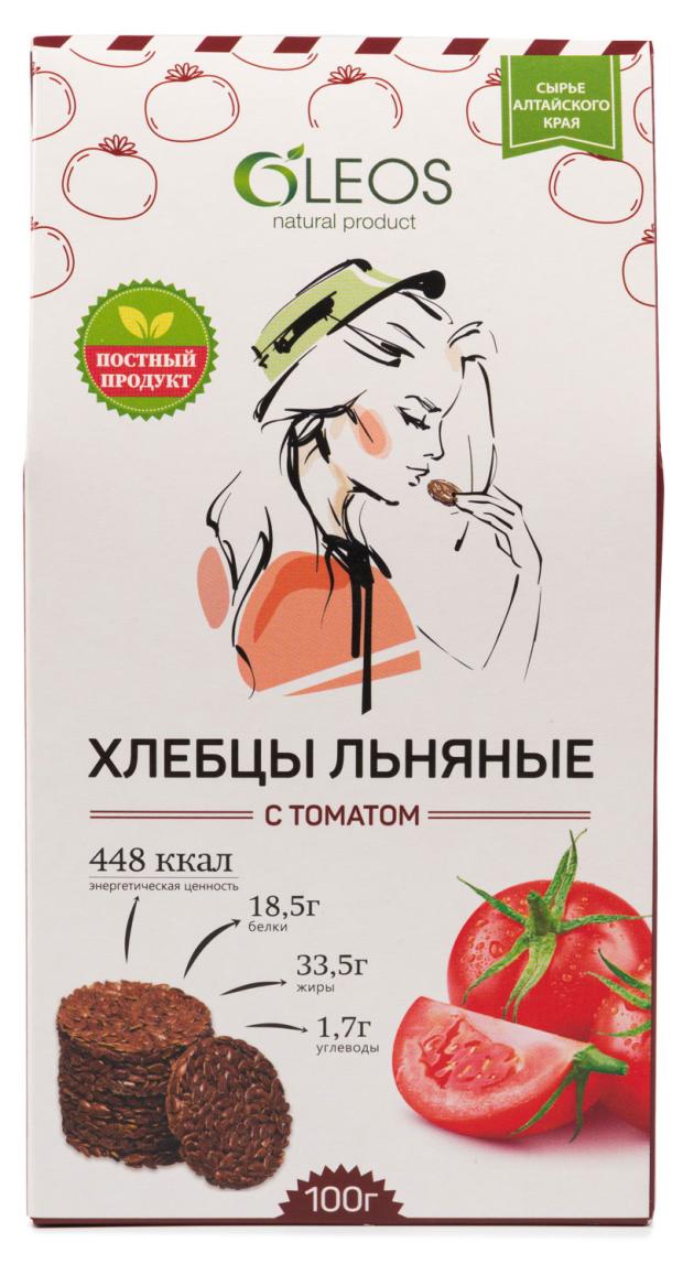 Хлебцы льняные OLEOS с томатом, 100 г