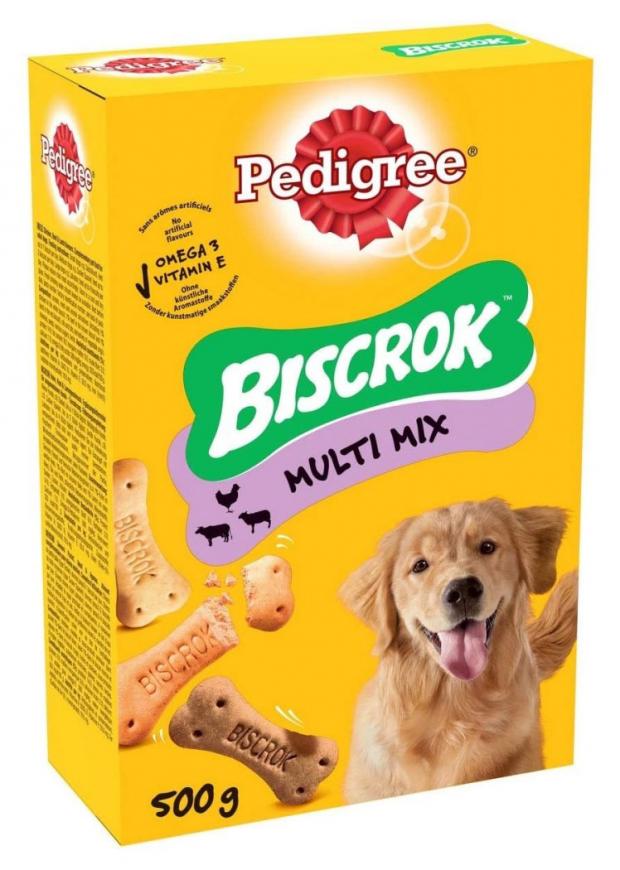 

Лакомство для собак Pedigree Biscrok бисквитные косточки ассорти, 500 г