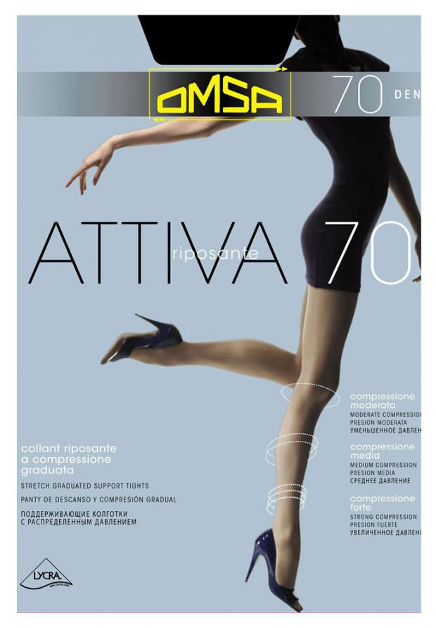Колготки Omsa Attiva 70 nero, размер 3