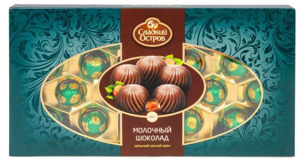 Конфеты Сладкий остров шоколадные с цельным орехом, 200 г