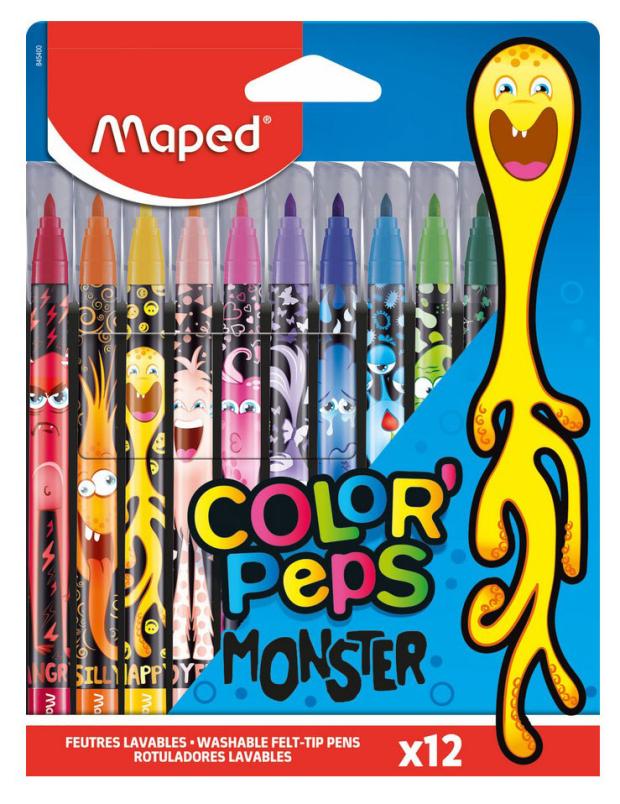 Фломастеры Maped Color Peps Monster, 12 шт