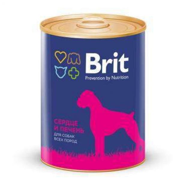 

Консервы для собак Brit с сердцем и печенью, 850 г