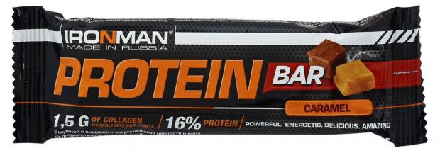 

Батончик протеиновый IronMan Protein Bar с коллагеном Карамель и темная глазурь, 50 г