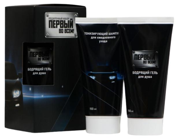 

Набор подарочный мужской Family Cosmetics Первый во всем Гель, 150 мл + Шампунь, 150 мл