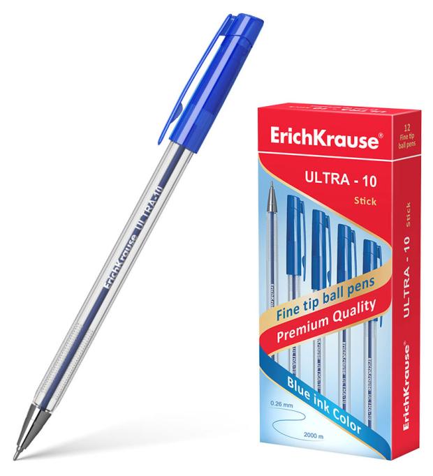

Ручка шариковая ErichKrause Ultra-10 Stick Classic, синяя, 1 шт