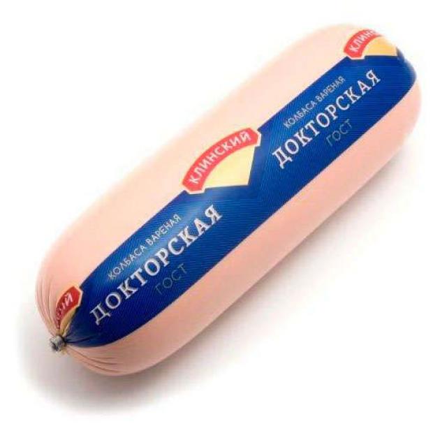 Колбаса вареная Клинский Докторская (0,2-0,4 кг), 1 упаковка ~ 0,3 кг