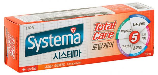 Зубная паста Systema total care комплексный уход со вкусом апельсина, 120 г