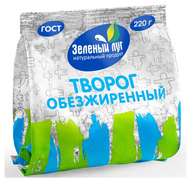Творог Зеленый Луг обезжиренный 1,8% БЗМЖ БЗМЖ, 220 г