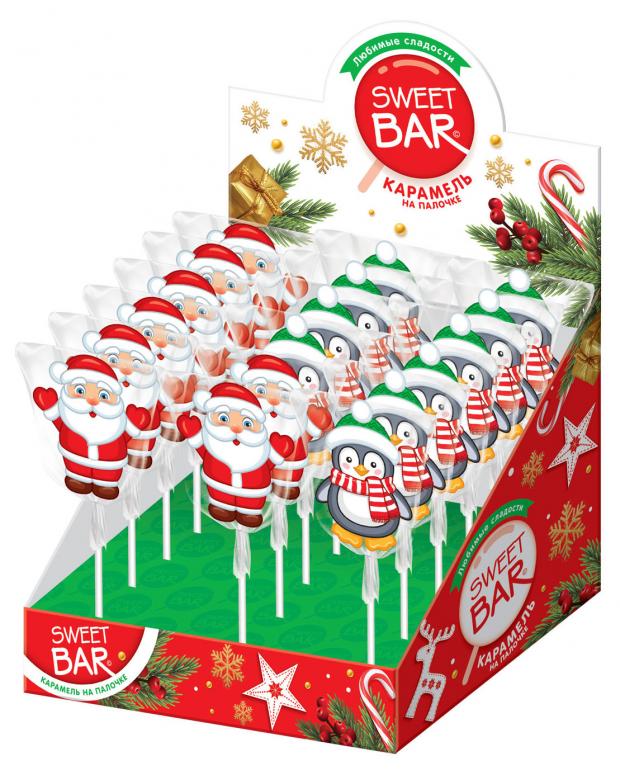 

Карамель Sweet Bar на палочке фигурная Дед мороз и Пингвин, 20 г