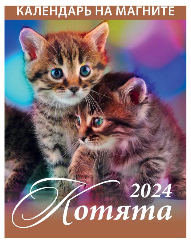 

Календарь настенный отрывной Котята на магните на 2024 г, 96х135 мм