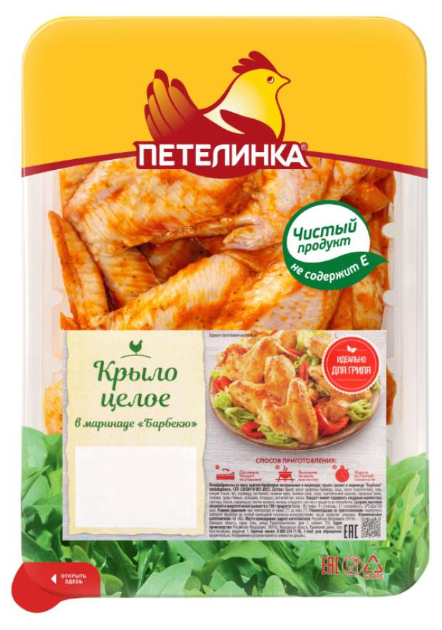 Крыло куриное Петелинка Барбекю в маринаде охлажденное (1,8 - 2,3 кг), 1 упаковка ~ 2,1 кг