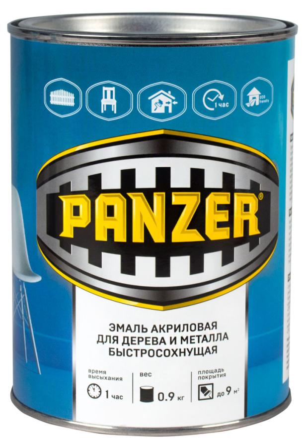 Эмаль акриловая Panzer для дерева и металла Зеленая, 0,9 кг