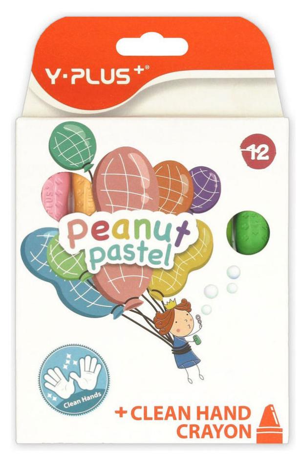 Мелки восковые Y-Plus Peanut Pastel, 12 цветов мелки восковые 12 цв centrum jumbo