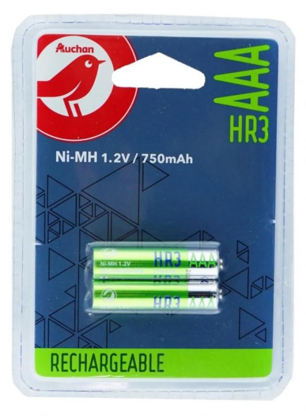 

Батарейка аккумуляторная АШАН 750MAH ААА, 2 шт