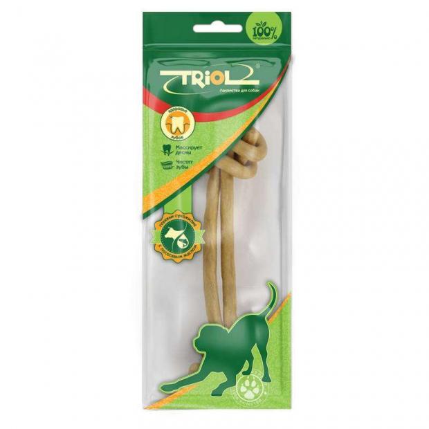 

Лакомство для собак Triol сыромятная кожа с лососевым маслом, 35 г