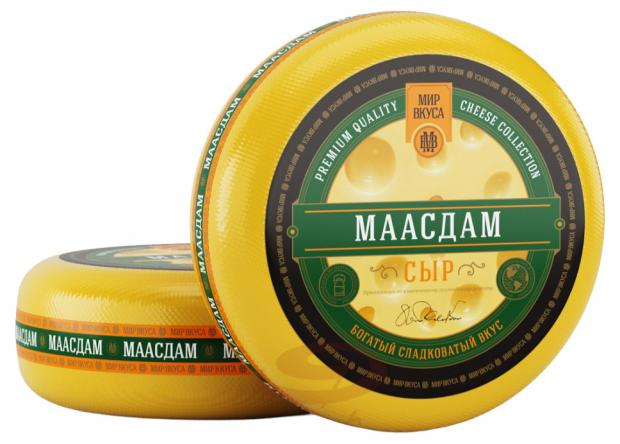 сыр полутвердый cheese gallery маасдам 45% бзмж 180 г Сыр полутвердый Маасдам Мир вкуса 45% БЗМЖ, 1 кг