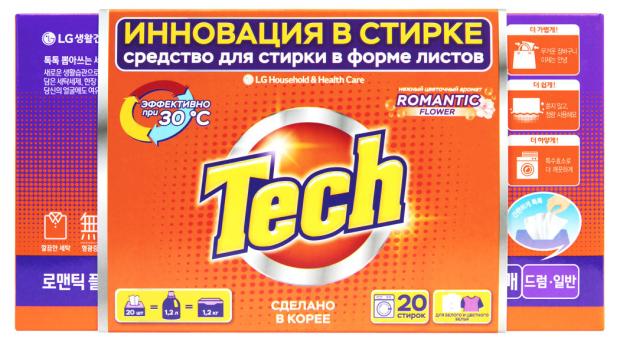 

Средство для стирки в листах Tech romantic flower, 20 шт