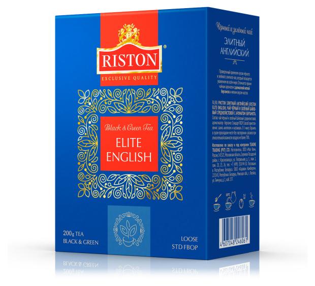 Чай черный и зеленый RISTON листовой Elite English, 200 г