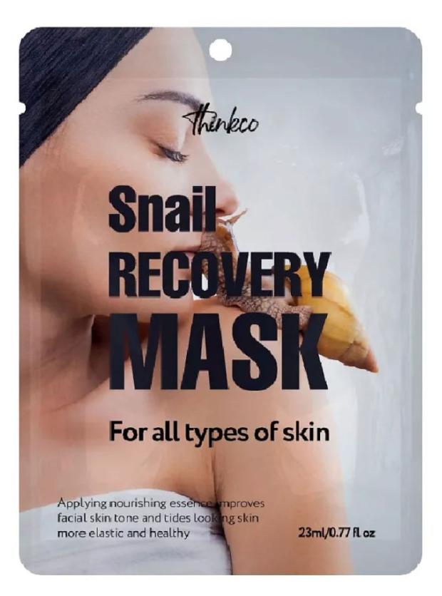 

Маска тканевая для лица Thinkco Snall Recovery с муцином улитки, 23 мл