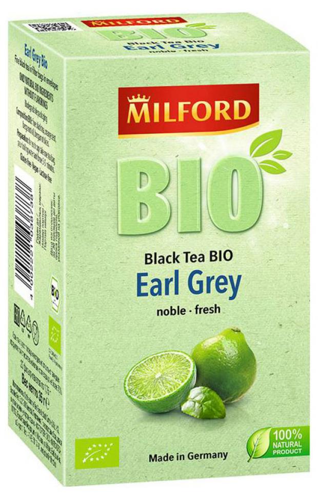 

Чай черный MILFORD Эрл Грей БИО, 20x1,75 г