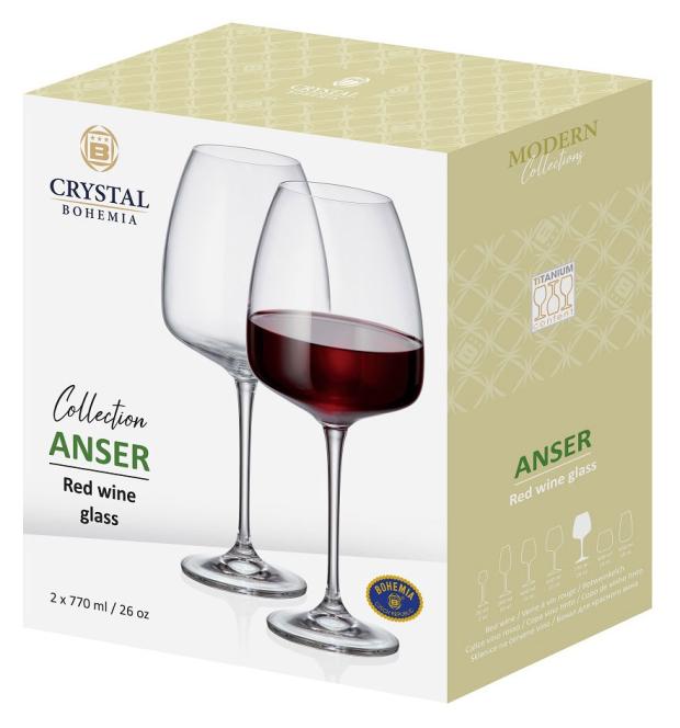 

Бокал для вина CRYSTAL BOHEMIA Anser, 770 мл х 2 шт