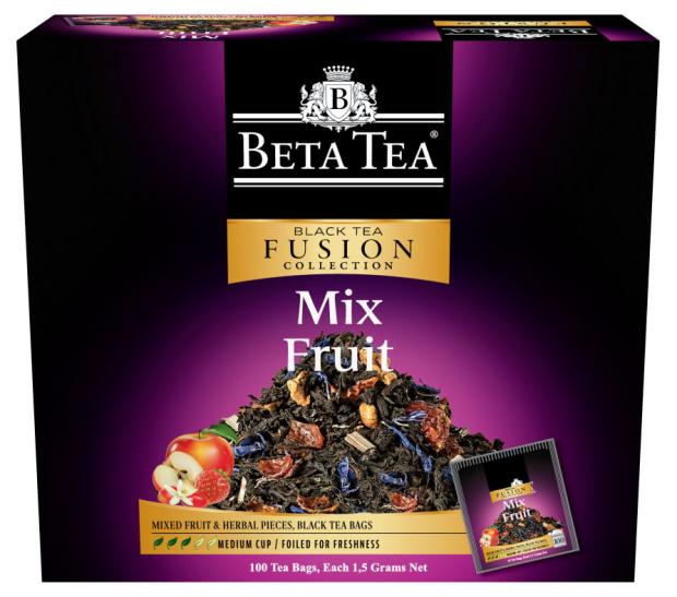 

Чай черный BETA TEA Фруктовый микс в пакетиках, 100 шт х 1,5 г