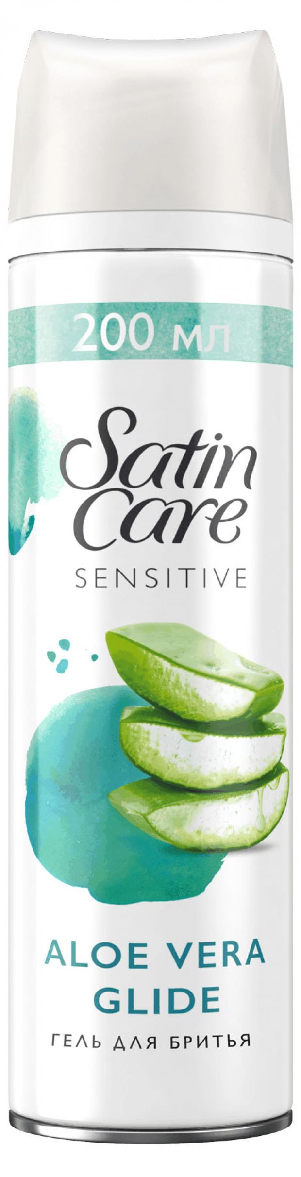 Гель для бритья Gillette Satin Care Sensitive Skin Алоэ Вера для чувствительной кожи, 200 мл